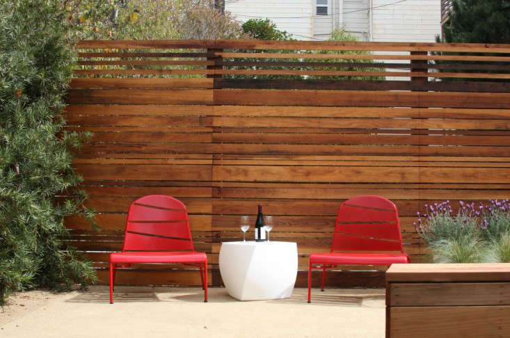Creo Landscape Red Chairs with Table Outdoors Gardenista